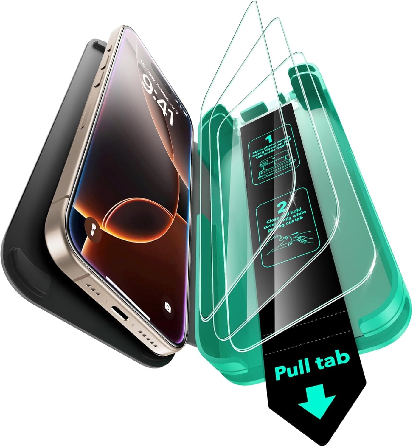 3 Pack 9H+ Glass for Iphone 16E/Iphone SE 4/Iphone 14/Iphone 13/Iphone 13 Pro Privacy Screen Protector, [Military Grade Shatterproof & Longest Durable] Armorite Tempered Glass with Ultrafit Tray