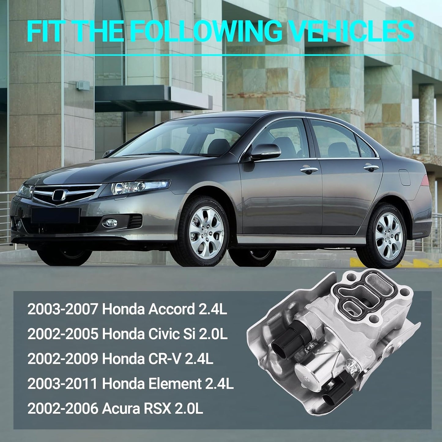 15810-RAA-A03 VTEC Solenoid Spool Valve with Oil Pressure Switch & Gasket - Fit for 2002-2011 Honda Acura - 2.4L Accord, CR-V, Element, 2.0L Civic,Rsx - Replace 15810-PNE-G01, 15810-PPA-A01, 917-224