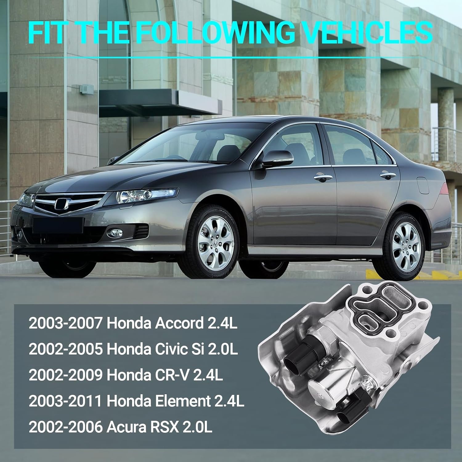 15810-RAA-A03 VTEC Solenoid Spool Valve with Oil Pressure Switch & Gasket - Fit for 2002-2011 Honda Acura - 2.4L Accord, CR-V, Element, 2.0L Civic,Rsx - Replace 15810-PNE-G01, 15810-PPA-A01, 917-224
