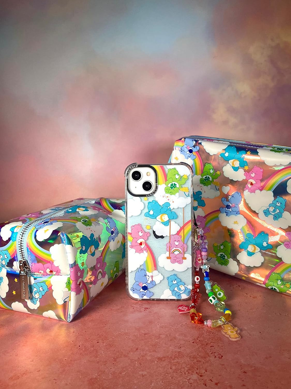 Wash Bag - Disney Care Bears Toiletry Bag, Clear Makeup Bag, Ideal for Cosmetics, Travel Accessories, Cute Toiletries Essentials Bag for Women, Girls, and Kids, Pencil Case UK