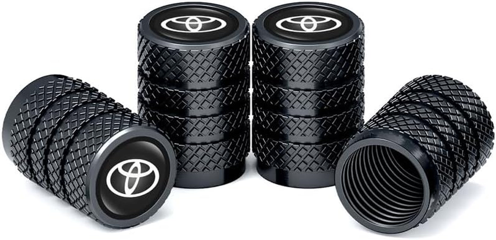 Metal Car Tire Air Caps Cover Car Tire Accessories for Toyota Corolla Avalon Camry Prius Allion RAV4 Highlander, 4Pcs Car Tire Valve Stem Caps,Anti-Corrosion Leak-Proof,Black