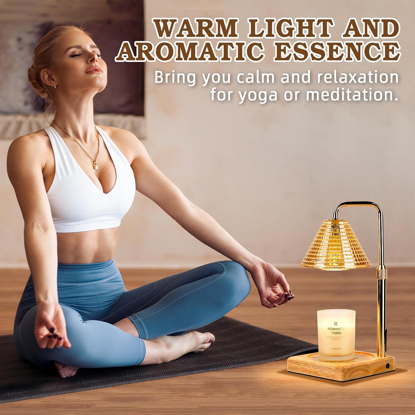 Dimmable Candle Warmer Lamp with Timer, Glass Candle Lamp Warmer for Jar Candle, Xmas Gifts for Mom Unique, 2024 Womens Gifts for Christmas, Home Decor for Bedroom Living Room Decor Aesthetic, Amber
