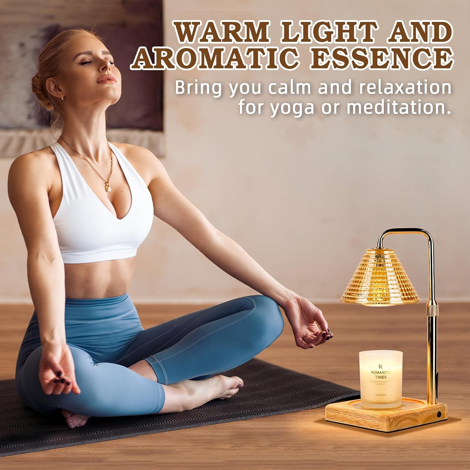 Dimmable Candle Warmer Lamp with Timer, Glass Candle Lamp Warmer for Jar Candle, Xmas Gifts for Mom Unique, 2024 Womens Gifts for Christmas, Home Decor for Bedroom Living Room Decor Aesthetic, Amber