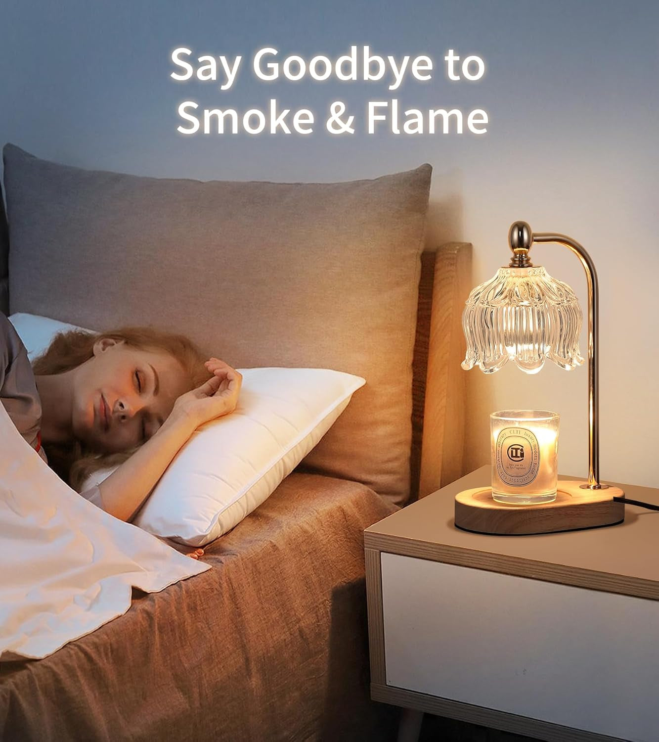 Candle Warmer Lamp with Timer and Dimmer,Electric Gold Candle Warmer Light Gifts for Women Melt Wax Warmer Lamp with 2 Bulbs for Candle Jars House Warming New Home Decor Bedroom