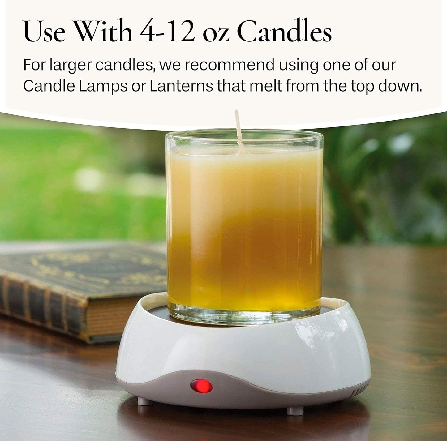 ETC. Auto Shutoff Candle Warmer Plate (White, Plug-In) – Modern Candle Wax Warmer with 8-Hour Timer