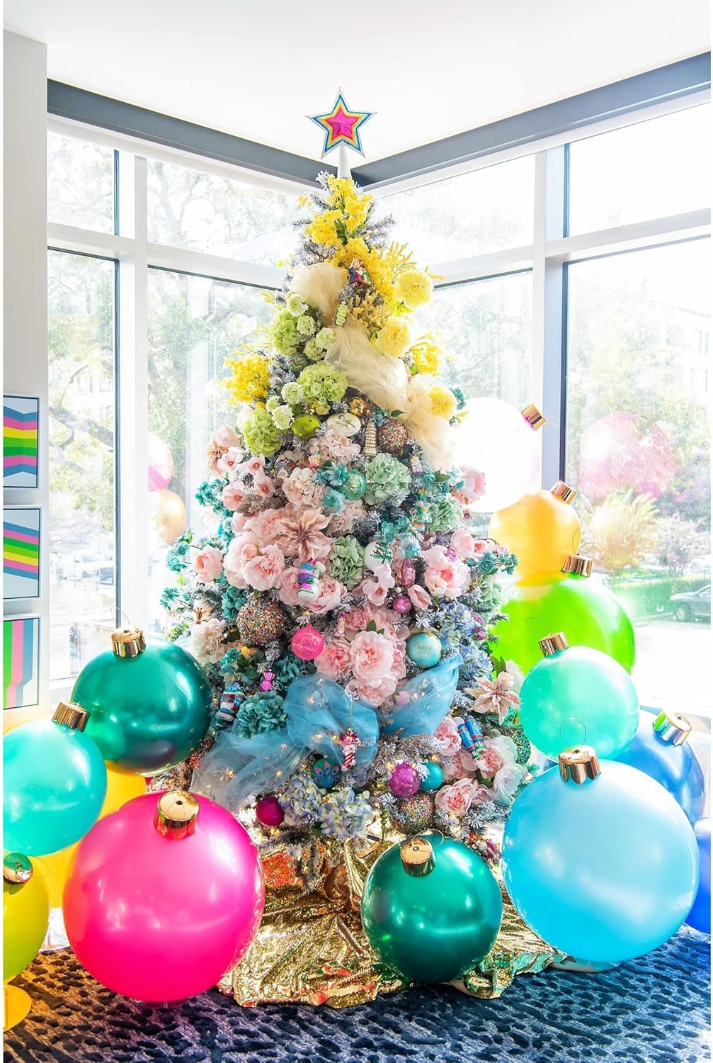 Inflatable Holiday Ornament – Indoor and Outdoor Use – Reusable and Storage Friendly – the Ultimate Holiday Decoration – 18" – Pink