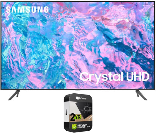 UN43CU7000FXZA 43 Inch Crystal UHD 4K Smart TV 2023 Bundle with 2 YR CPS Enhanced Protection Pack
