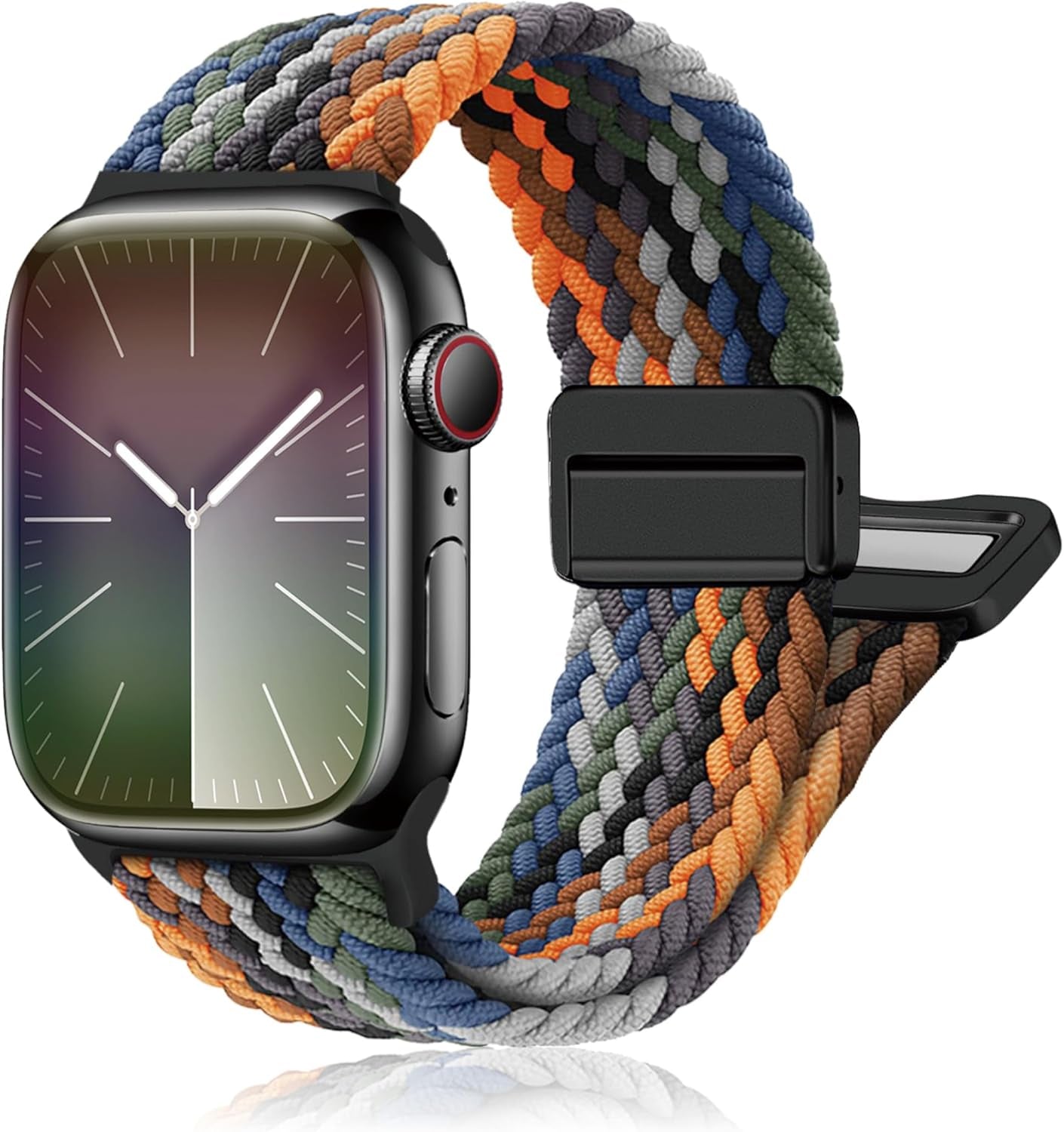 Magnetic Braided Stretchy Loop - Compatible with Apple Watch Band 42Mm 46Mm 40Mm 41Mm 44Mm 45Mm 38Mm Ultra/2 49Mm Women Men,Elastic Woven Fabric Nylon Strap for Iwatch Ultra Series 10 9 8 7 6 5 4 3 SE