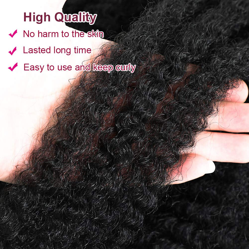 Marley Hair 24 Inch Marley Twist Hair Afro Twist Marley Braiding Hair for Faux Locs Crochet Hair 3 Packs Synthetic Hair Extensions (24 Inch (Pack of 3), 1B)