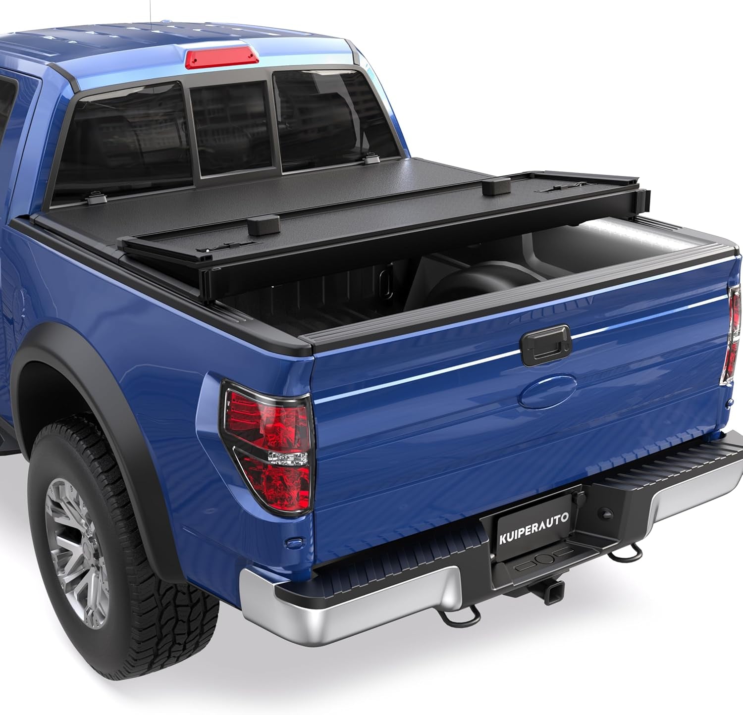 Tri 3-Flip 5.5 FT Soft Truck Bed Tonneau Cover Compatible with 2009-2014 Ford F150 F-150 Styleside (Excl Raptor Series) Truck Bed Cover