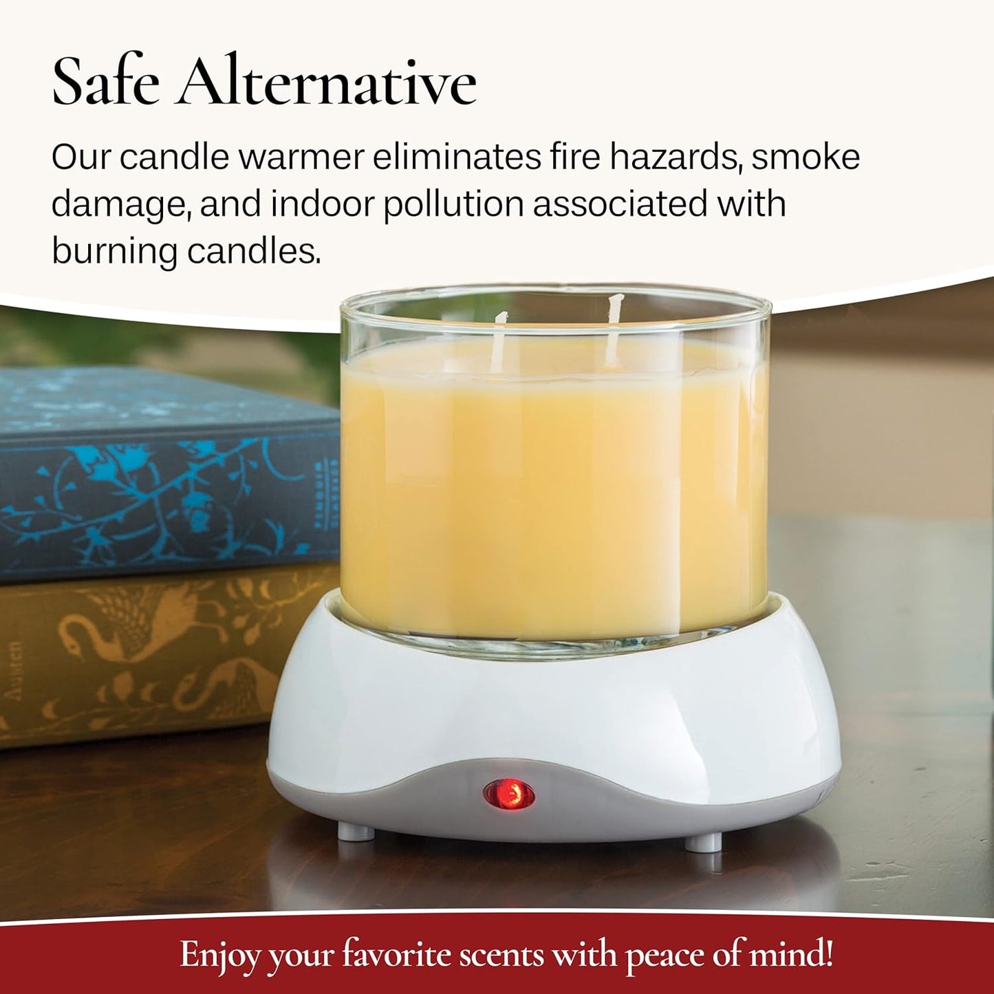 ETC. Auto Shutoff Candle Warmer Plate (White, Plug-In) – Modern Candle Wax Warmer with 8-Hour Timer