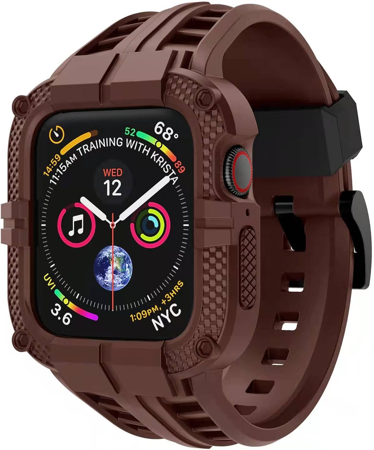 Rugged Watch Band Compatible with Apple Watch Series 9 Band for 41Mm 40Mm 38Mm SE 9/8/7/6/5/4/3 for Men (41Mm/40Mm/38Mm, Coffee)