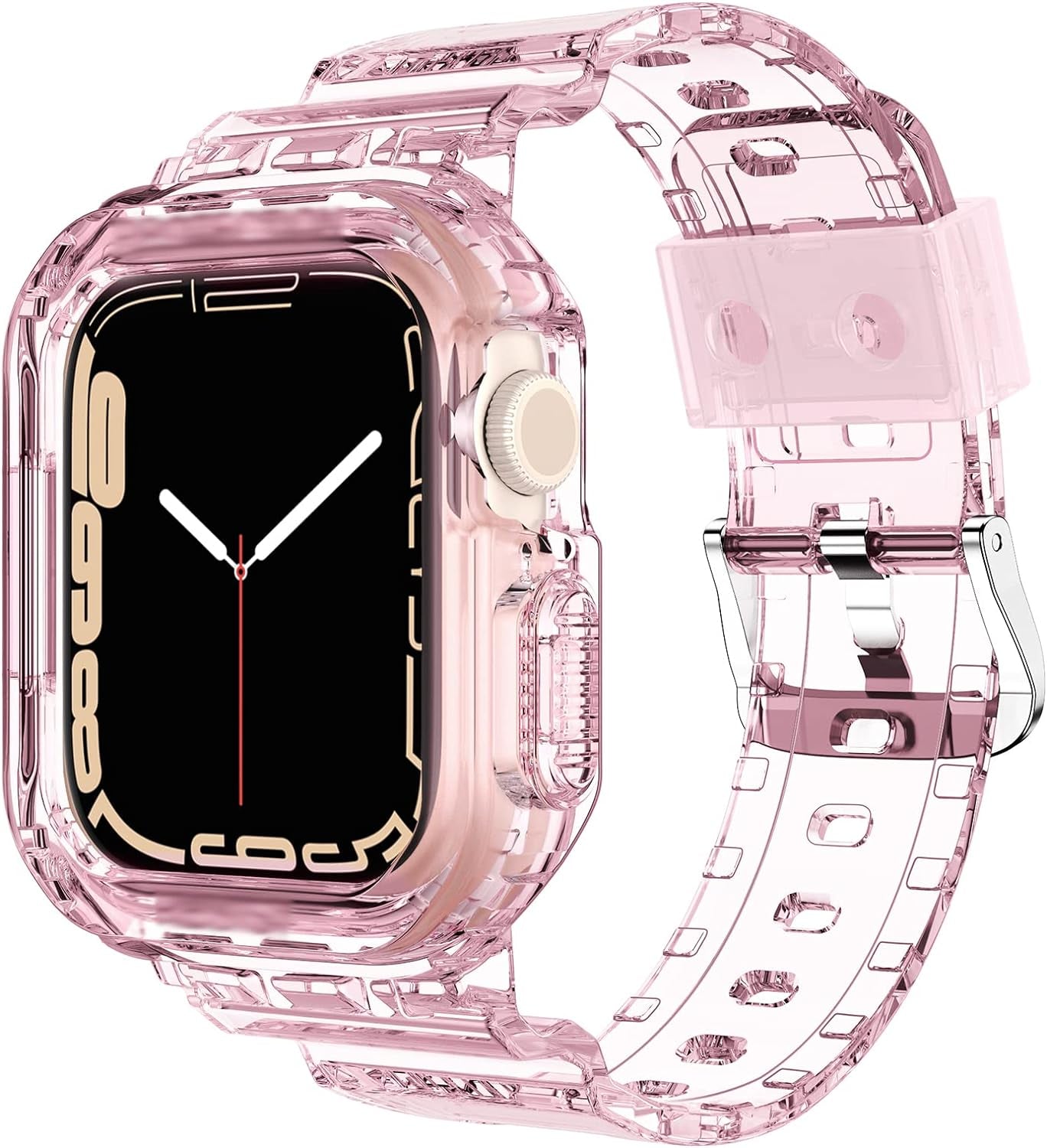 for Apple Watch Band 38Mm 40Mm 41Mm 42Mm 44Mm 45Mm 49Mm for Women Men, Cute Soft Sport Strap with Bumper Case, Cool Wristband Accessories for Iwatch Ultra SE2 Series 9 8 7 SE 6 5 4 3 2 1