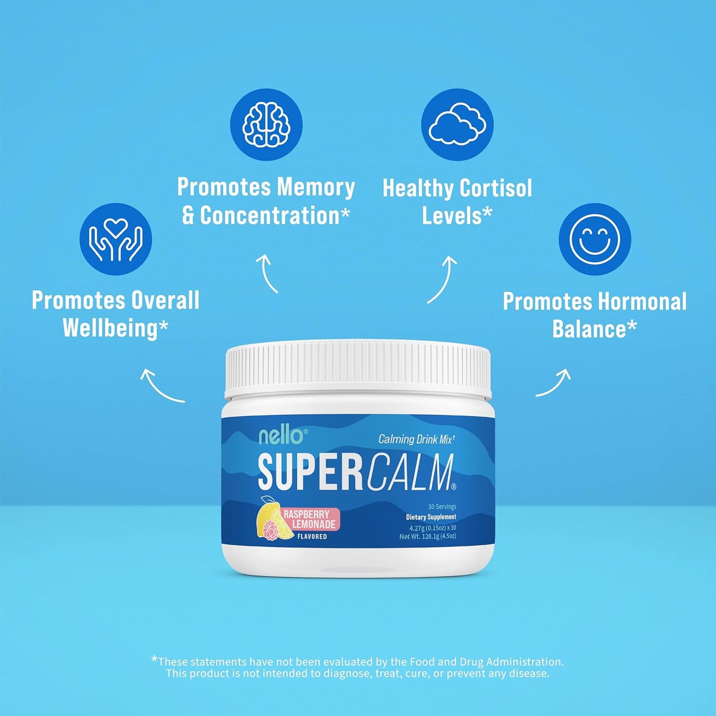 Supercalm Drink Mix - Ashwagandha KSM 66, Magnesium Glycinate, L-Theanine, Vitamin D3 - Ashwagandha Root Extract, Magnesium & L-Theanine Supplement - Focus & Support (30 Servings) TLBH