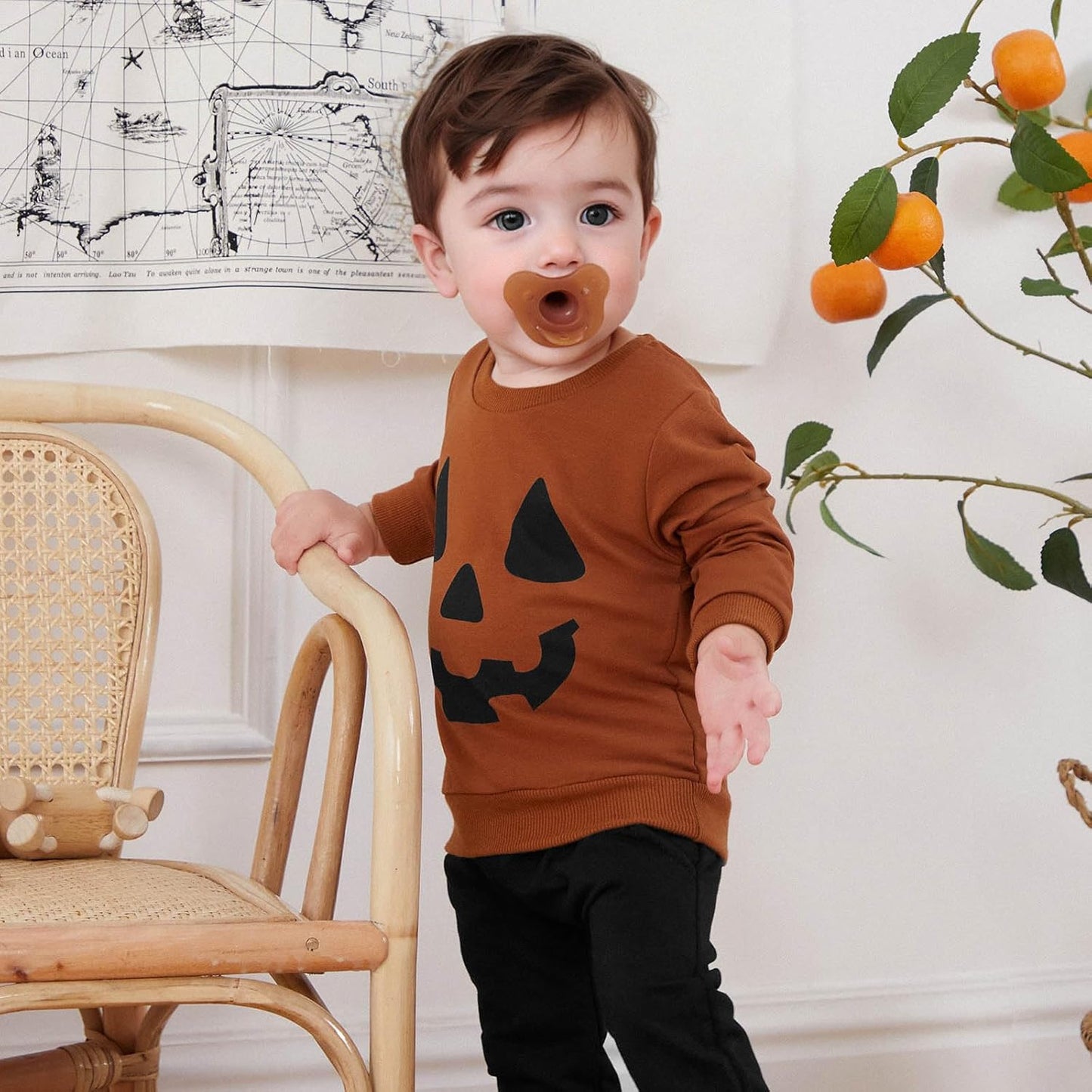 Halloween Baby Girl Boy Outfits Pumpkin Sweatshirt Long Sleeve Hoodies Halloween Baby Costume Toddler Fall Clothes
