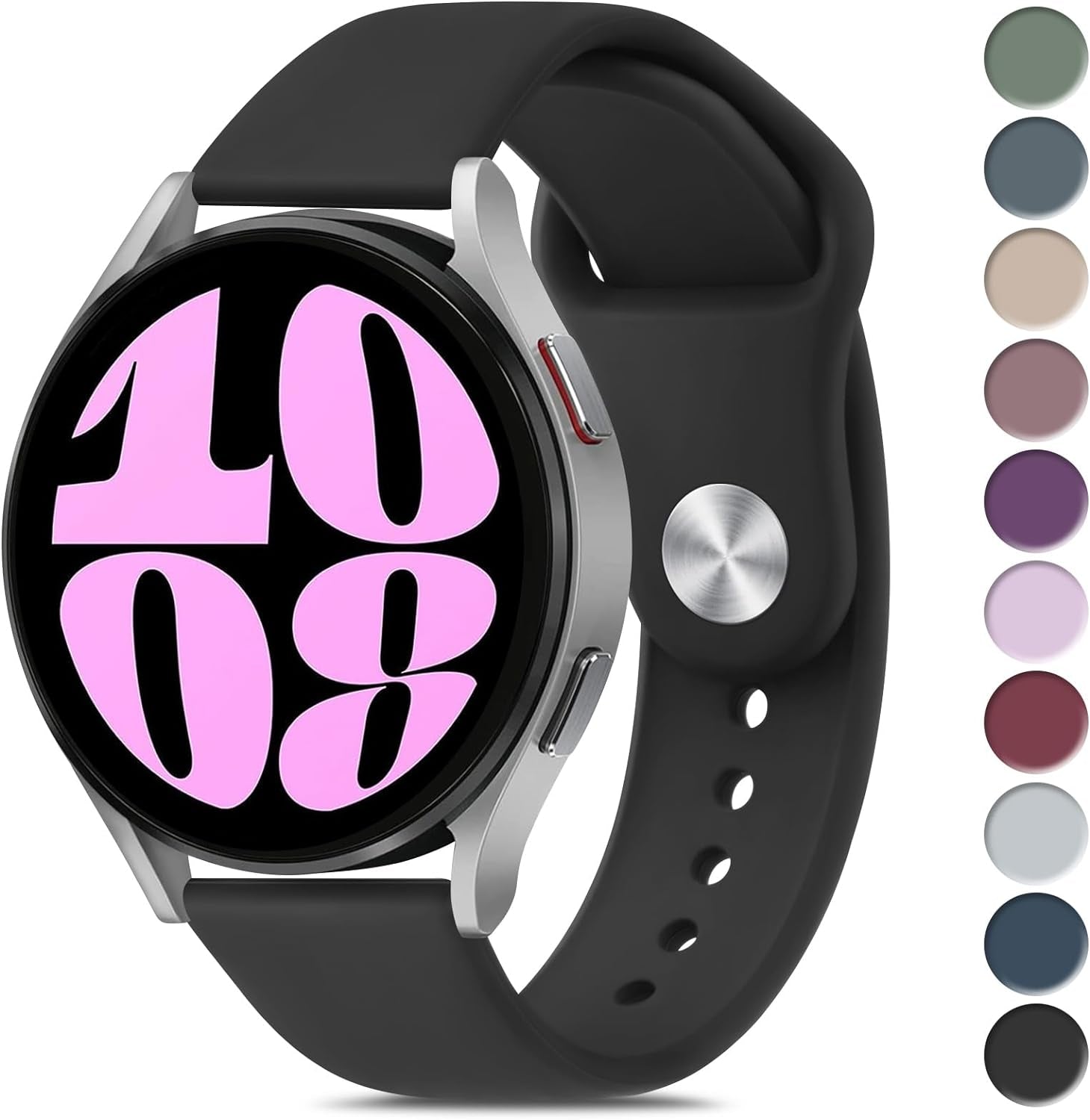 Bands Compatible with Samsung Galaxy Watch 6 Band 40Mm 44Mm, Galaxy Watch 6 Classic Bands 43Mm 47Mm, 20Mm Soft Silicone Sport Replacement Strap for Galaxy Watch 6 Band Women Men