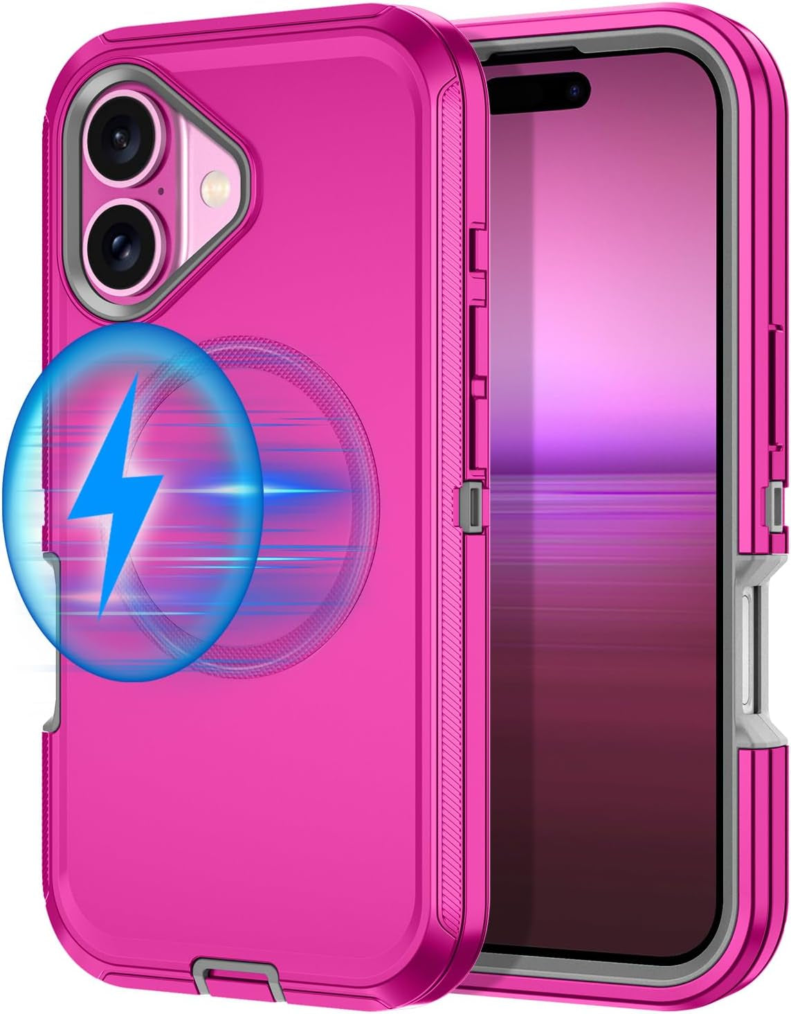 For Iphone 16E Case [Compatible with Magsafe] Shockproof 3-Layer Full Body Protection [Without Screen Protector] Rugged Heavy Duty Cover Case for Apple Iphone 16E 6.1",Turquoise