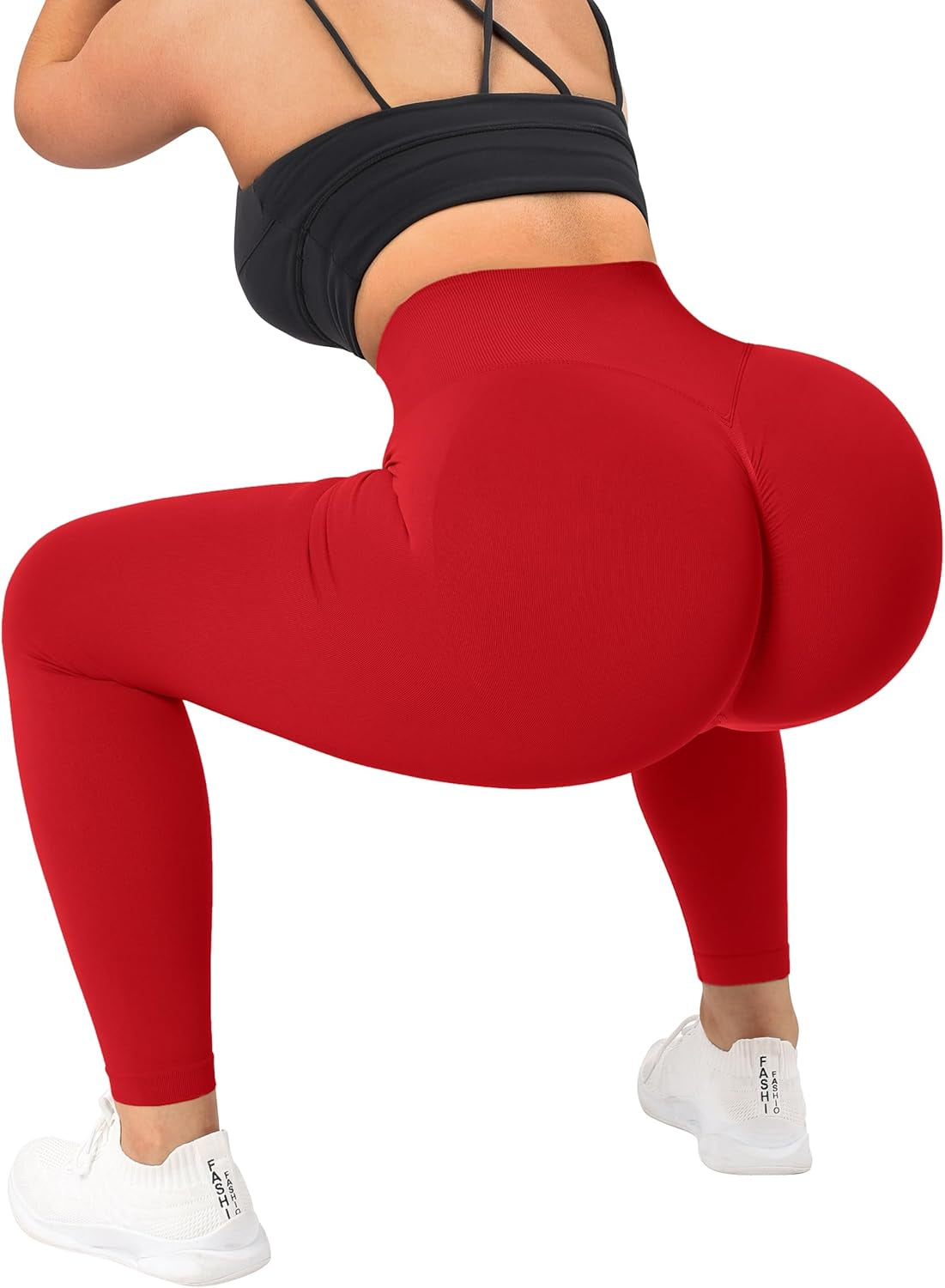 Womens Seamless Butt Lift Leggings High Waisted Yoga Pants Ribbed Workout Slimming Tights