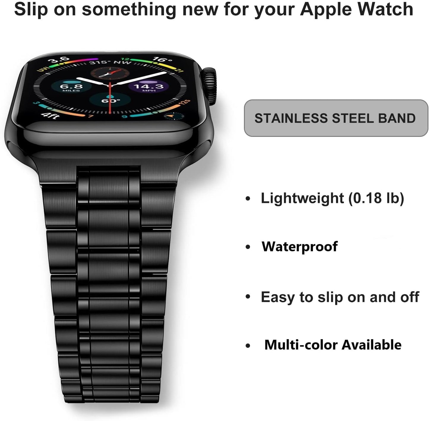 Stainless Steel Bands Compatible with Apple Watch Band 38Mm 40Mm 41Mm 42Mm 44Mm 45Mm Woman Men, Adjustable Metal Replacement Strap for Iwatch Apple Watch Series 9 8 7 6 5 4 3 2 1 SE