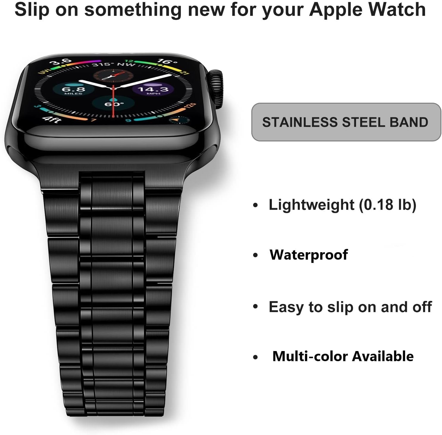 Stainless Steel Bands Compatible with Apple Watch Band 38Mm 40Mm 41Mm 42Mm 44Mm 45Mm Woman Men, Adjustable Metal Replacement Strap for Iwatch Apple Watch Series 9 8 7 6 5 4 3 2 1 SE