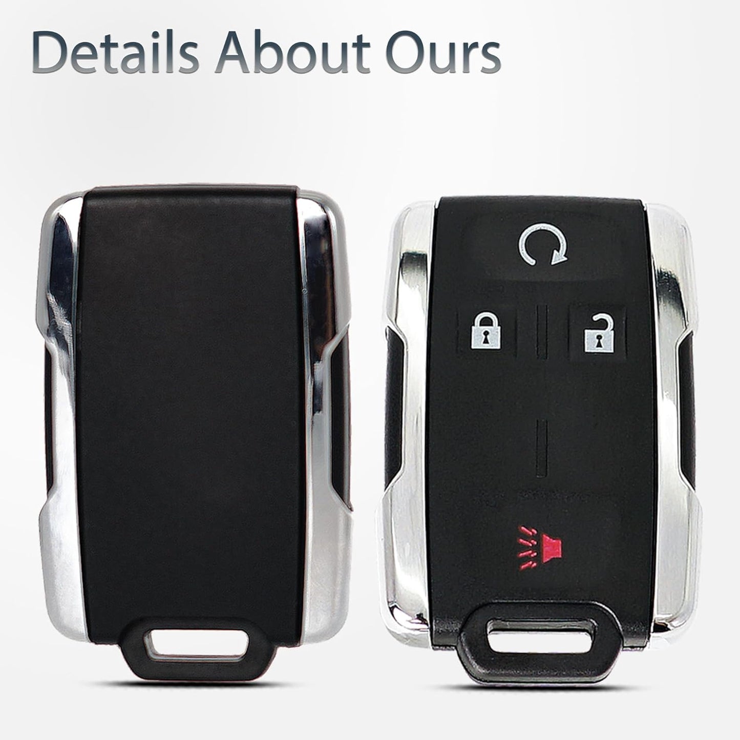 Key Fob Shell Case Replacement Fits for Chevy Silverado Colorado GMC Canyon Sierra 2014 2015 2016 2017 2018 2019 2020 2021 Keyless Entry Remote Control 4 Button Pad Outer Cover M3N-32337100