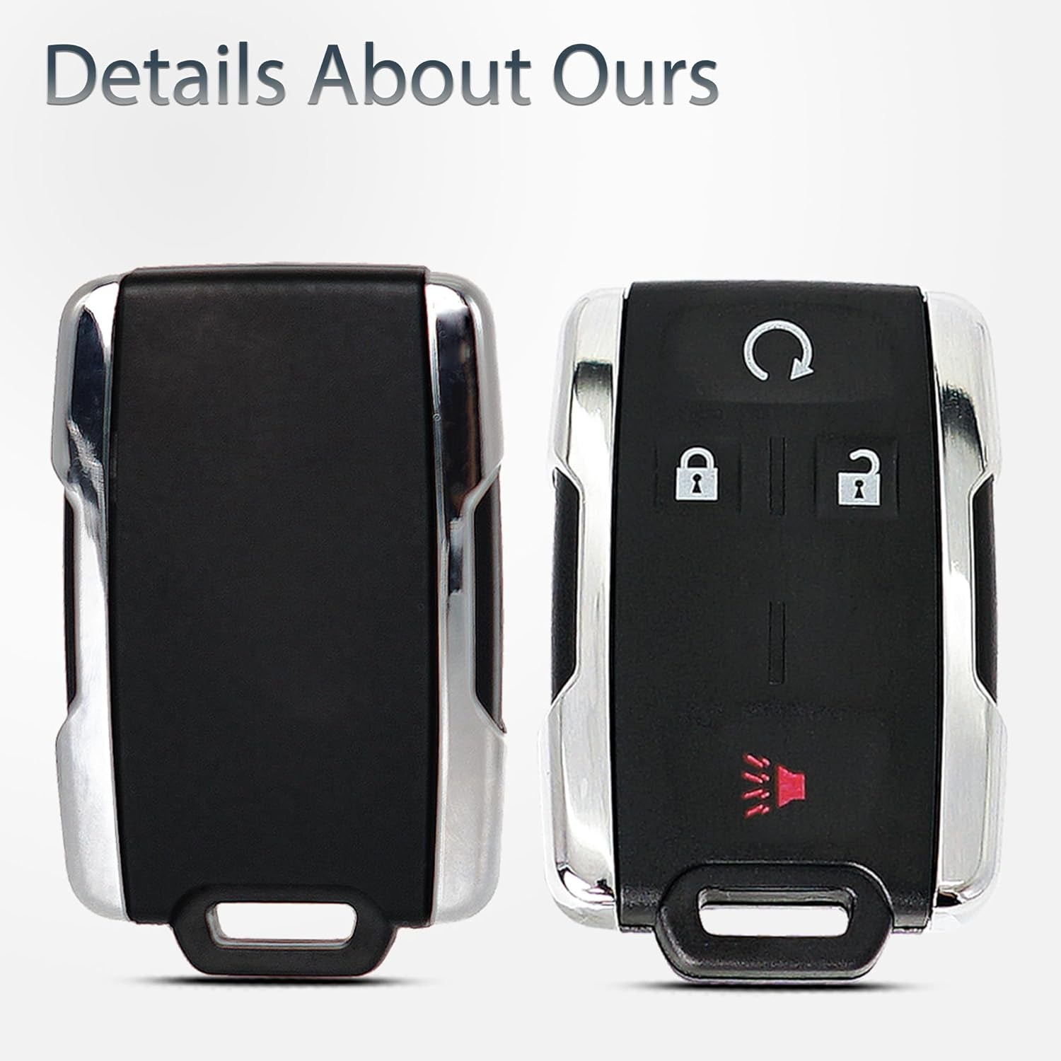 Key Fob Shell Case Replacement Fits for Chevy Silverado Colorado GMC Canyon Sierra 2014 2015 2016 2017 2018 2019 2020 2021 Keyless Entry Remote Control 4 Button Pad Outer Cover M3N-32337100