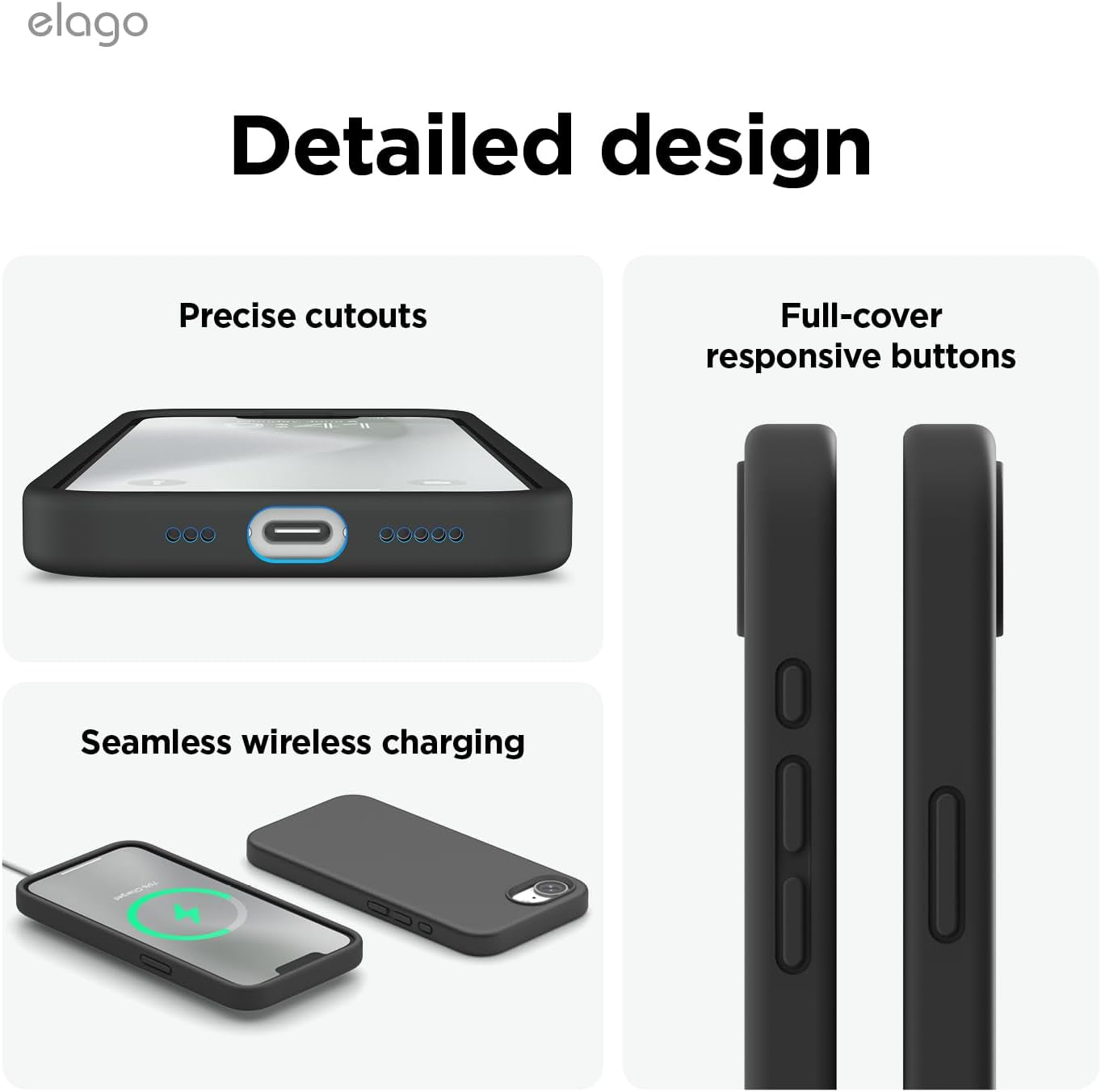 Magnetic Silicone Case Compatible with Iphone 16E Case Compatible with All Magsafe Accessories - Built-In Magnets, Soft Grip Silicone, Shockproof (Black)