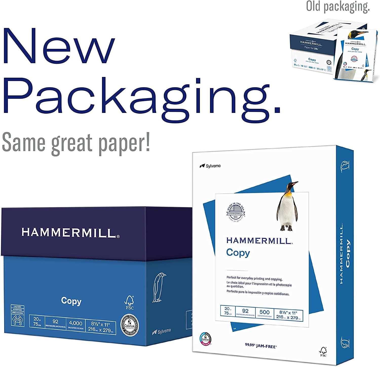 Printer Paper, 20 Lb Copy Paper, 8.5 X 11 - 8 Ream (4,000 Sheets) - 92 Bright, Made in the USA