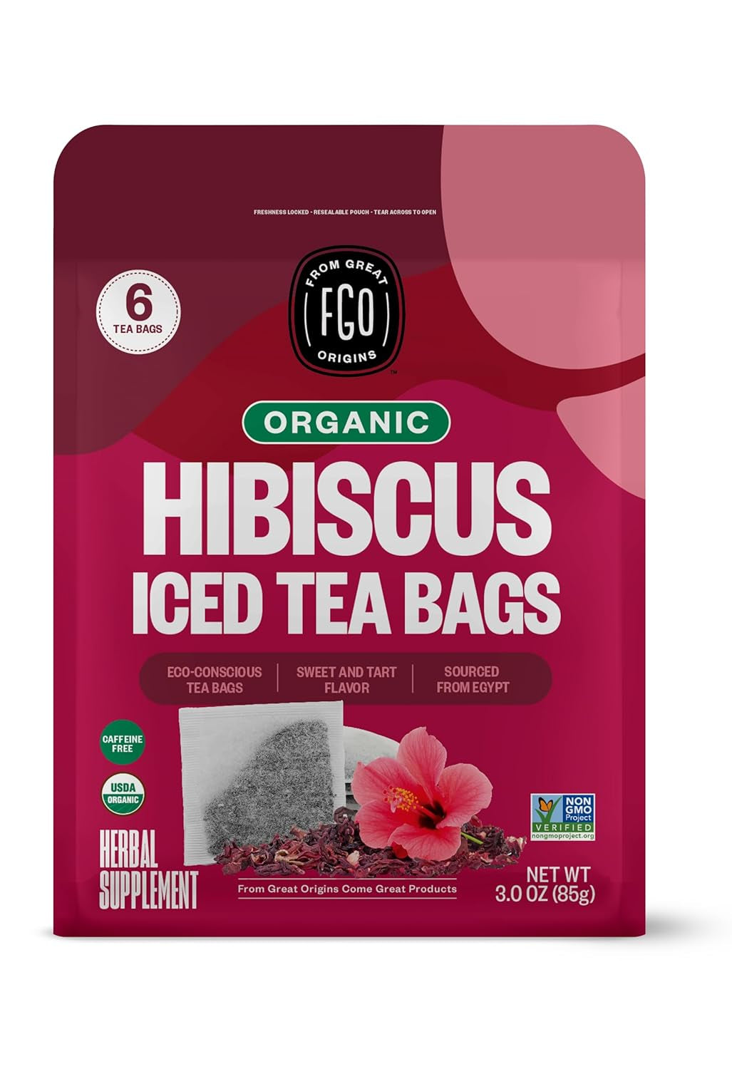 Organic Tulsi Holy Basil Tea, 100 Count, Eco-Conscious Herbal Tea Bags, Resealable Bag, Caffeine Free, Packaging May Vary (Pack of 1) TLBH