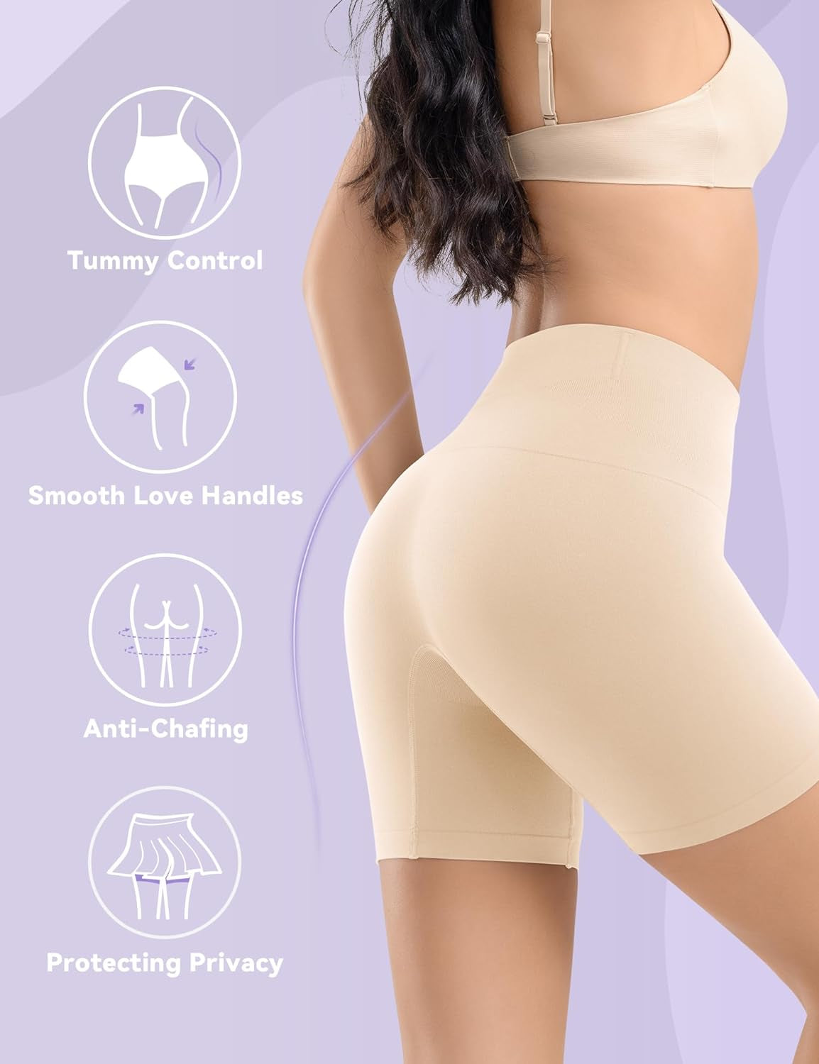 Shapewear Tummy Control, Mid-Waist Body Shaper Shorts, Women'S Girdle Shorts and Spanks Shape Wear