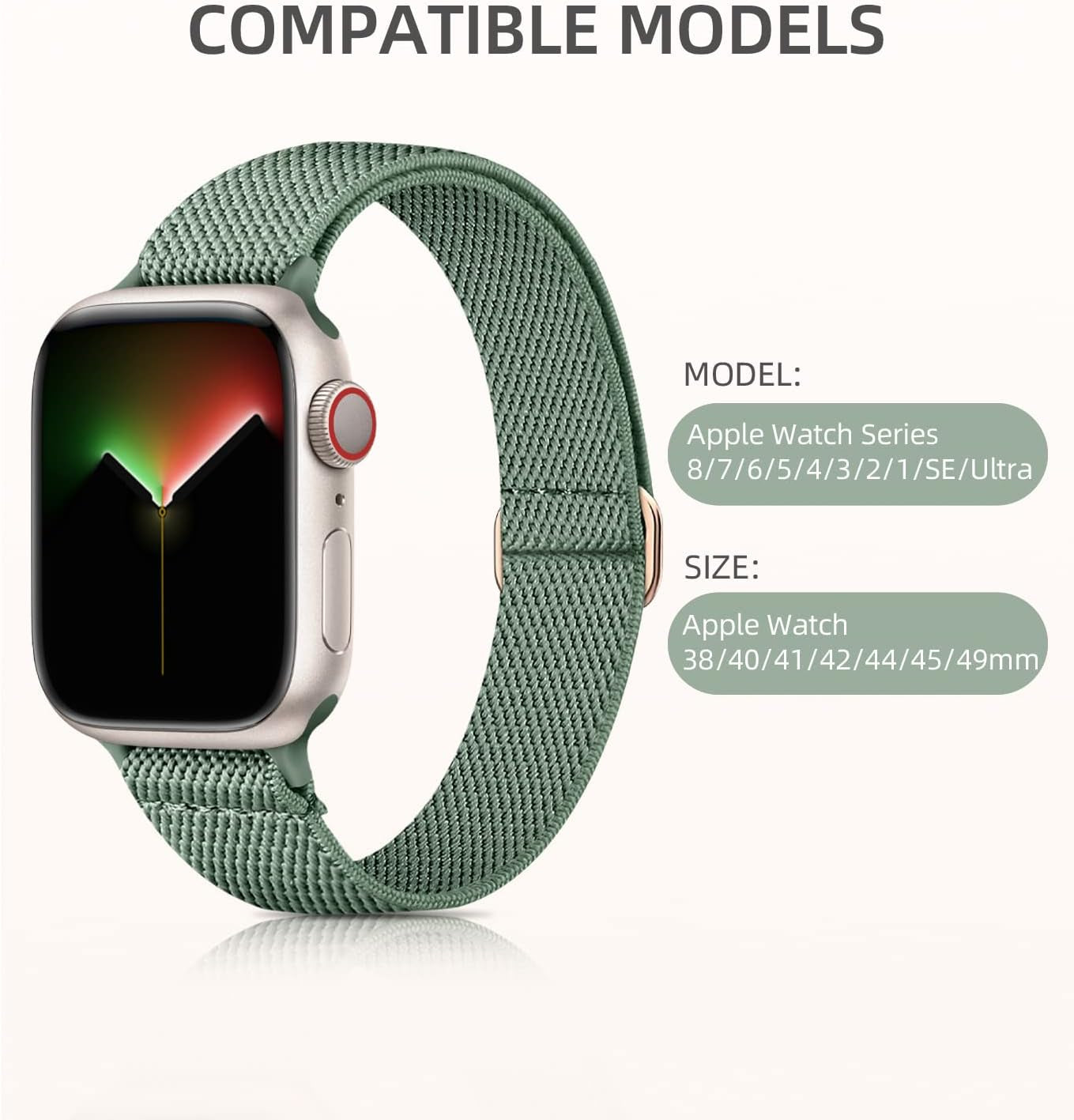 Stretchy Band Compatible with Apple Watch Bands 40Mm 41Mm 38Mm Womens, Cute Thin Elastic Nylon Braided Comfortable Replacement Slim Wristbands for Iwatch SE Series 8 7 6 5 4 3 2 1, (Package B)
