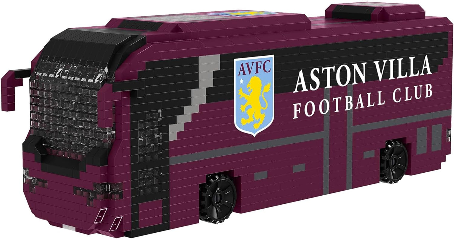 Officially Licensed Aston Villa FC Football BRXLZ Bricks 3D Coach Toy Model - Premier League Construction Toy - 1347 Pieces - Ages 12+ - Sports Merchandise UKUK