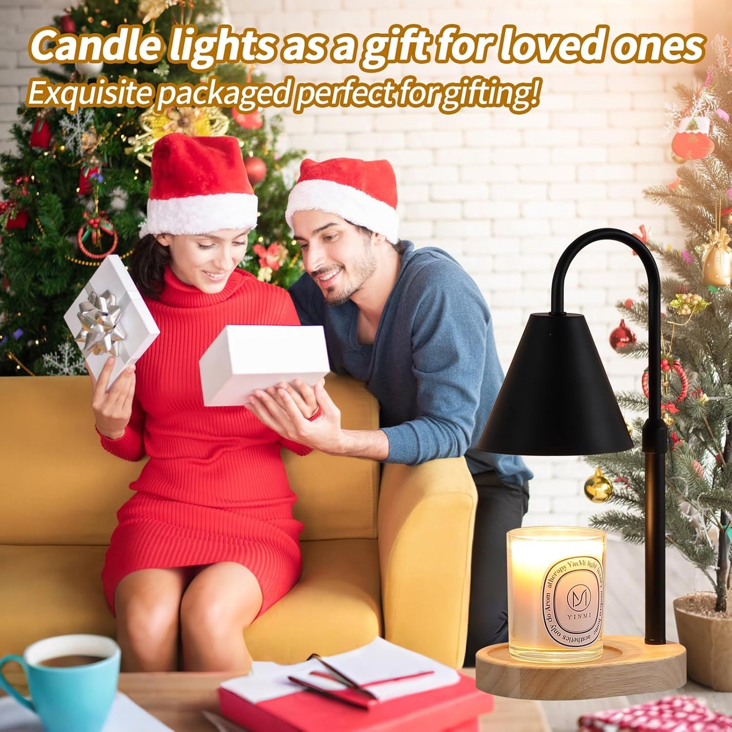 Candle Warmer Lamp,Adjustable Height Dimmble Fragrance Electric Melter House Warming Decor with 2 Bulbs for Gifts Bedroom New Home Jar Candles