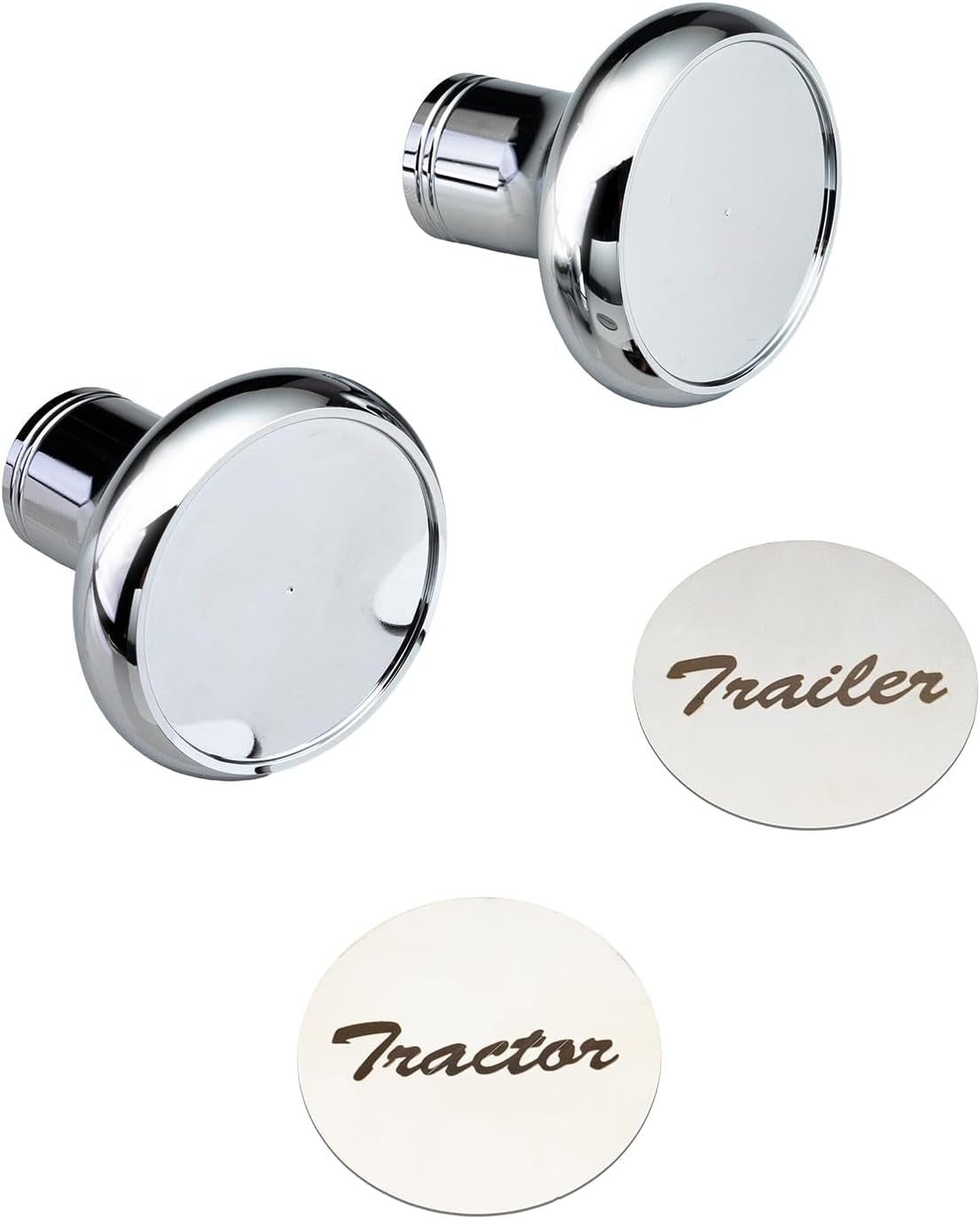 Pair of Tractor/Trailer Air Valve Knobs Made from Aluminum Interior Accessories Air Brake Knobs Compatible with Kenworth T680 Peterbilt 379 389 579 Freightliner, Chrome Stainless Steel (2 Set) TRUCK DRIVER