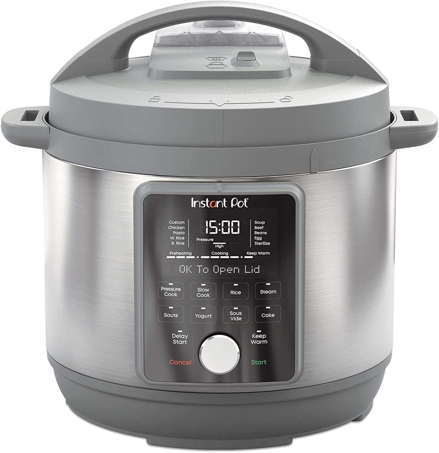 Duo Plus, 6-Quart Whisper Quiet 9-In-1 Electric Pressure Cooker, Slow Rice Steamer, Sauté, Yogurt Maker, Warmer & Sterilizer, Free App with 800+ Recipes, Stainless Steel