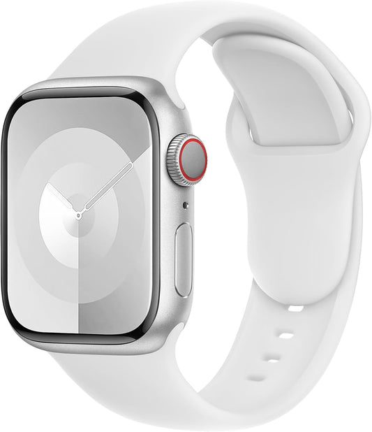 SBC1 Sport Band Compatible with Apple Watch Bands for Women Ultra Se 49Mm 45Mm 44Mm 42Mm 41Mm 40Mm 38Mm Men Series 9 8 7 6 5 4 3 2 1 Iwatch Strap Silicone White