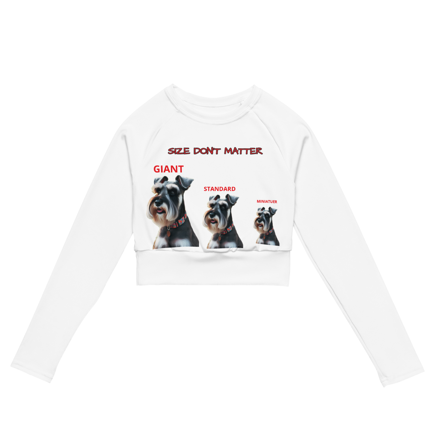 Schnauzer SIZE DON'T MATTER long-sleeve crop top