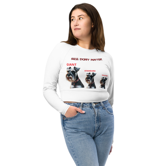 Schnauzer SIZE DON'T MATTER long-sleeve crop top