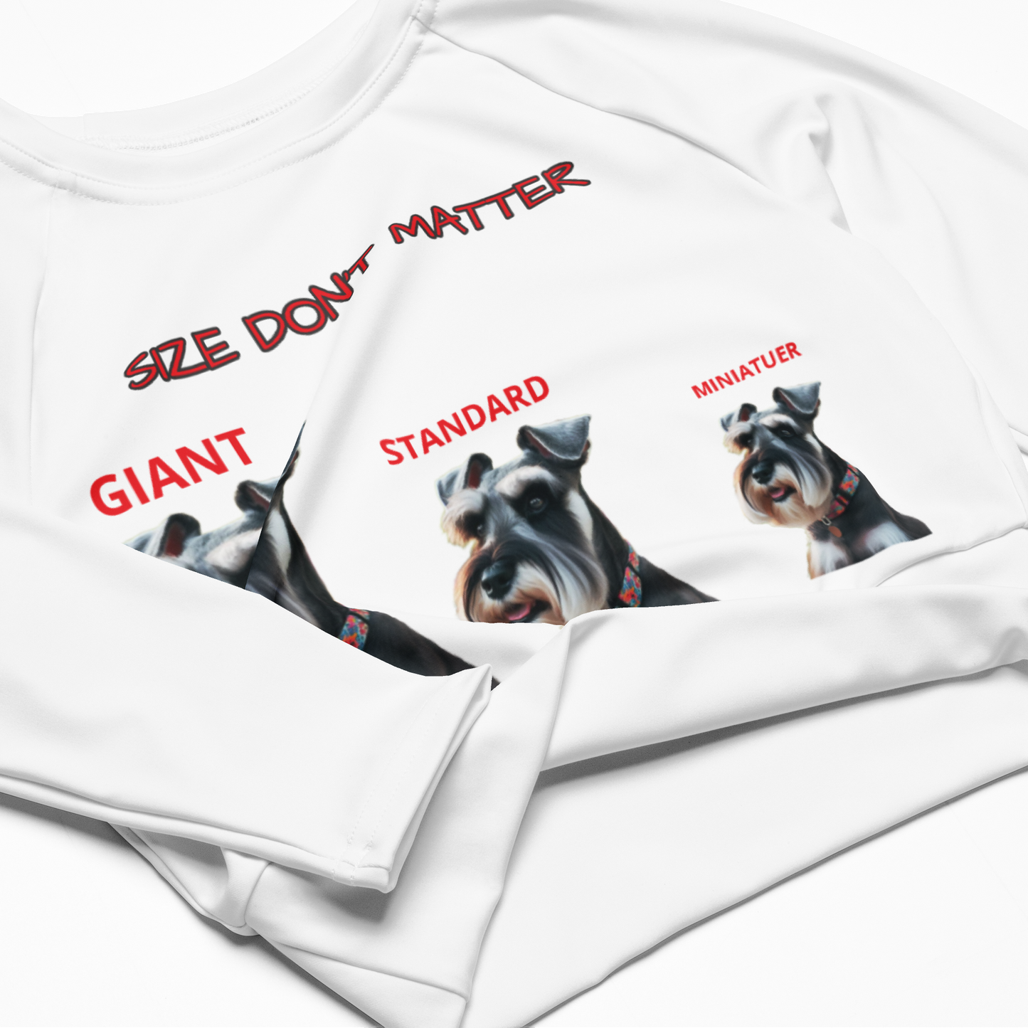 Schnauzer SIZE DON'T MATTER long-sleeve crop top