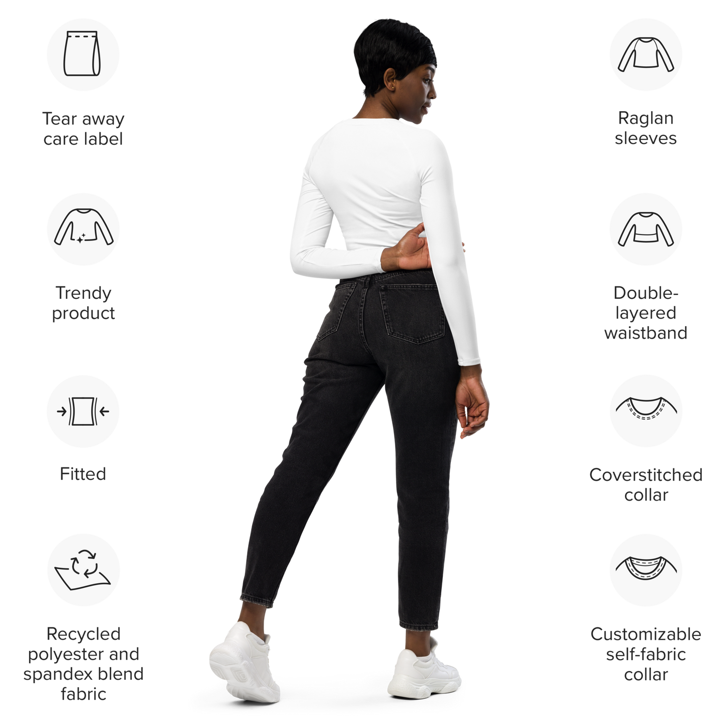 Schnauzer SIZE DON'T MATTER long-sleeve crop top