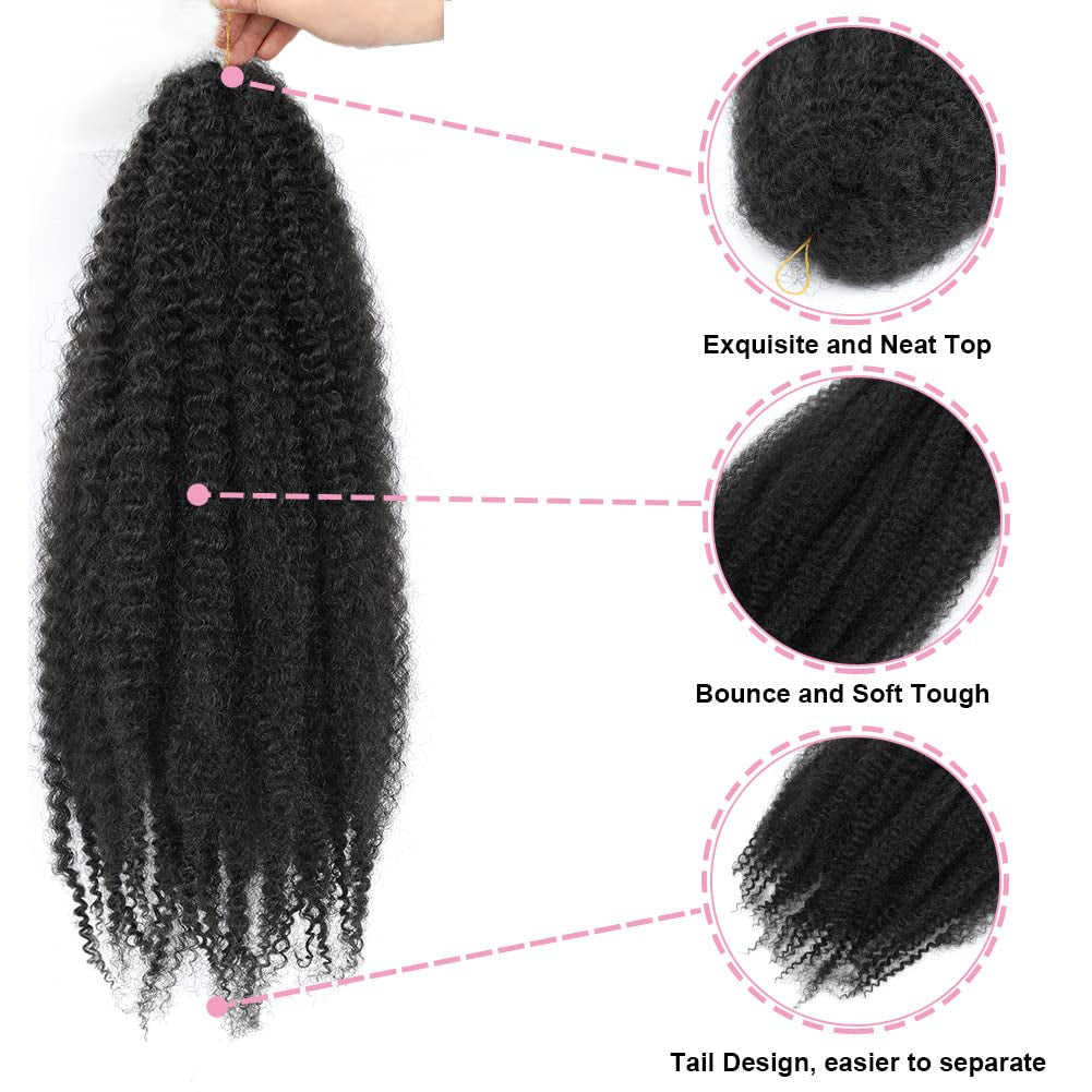 Marley Braiding Hair 24 Inch Marley Hair for Goddess Locs Crochet Hair Marley Hair for Twists Hair Extensions (24 Inch (Pack of 3), 2)