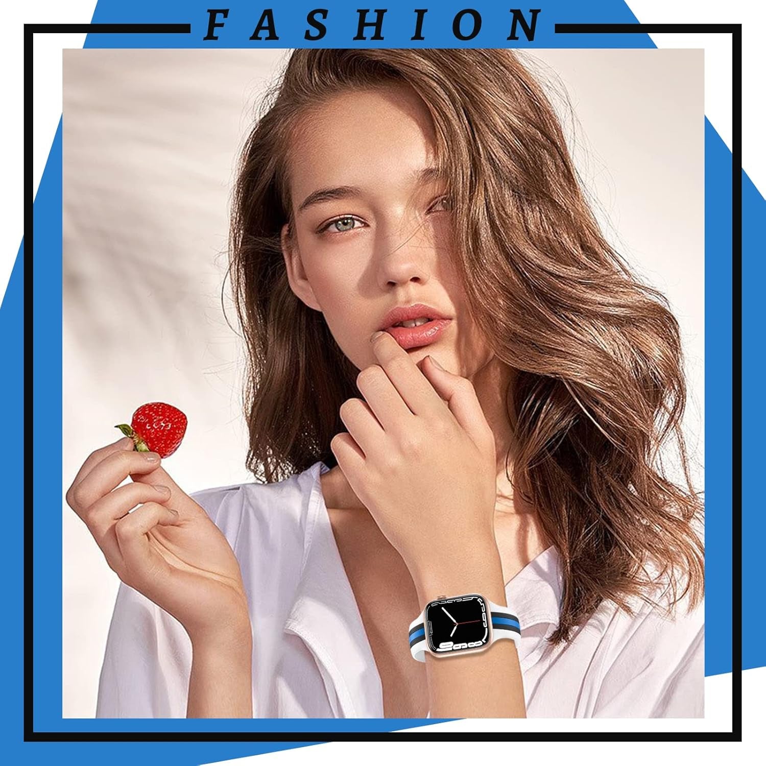 Designer Sport Bands Compatible with Apple Watch Band 38Mm 40Mm 41Mm 42Mm 44Mm 45Mm 49Mm Series 9 8 7 6 5 4 3 2 1 SE Women Men, Breathable Soft Silicone Strap Replacement Wristbands for Iwatch Bands
