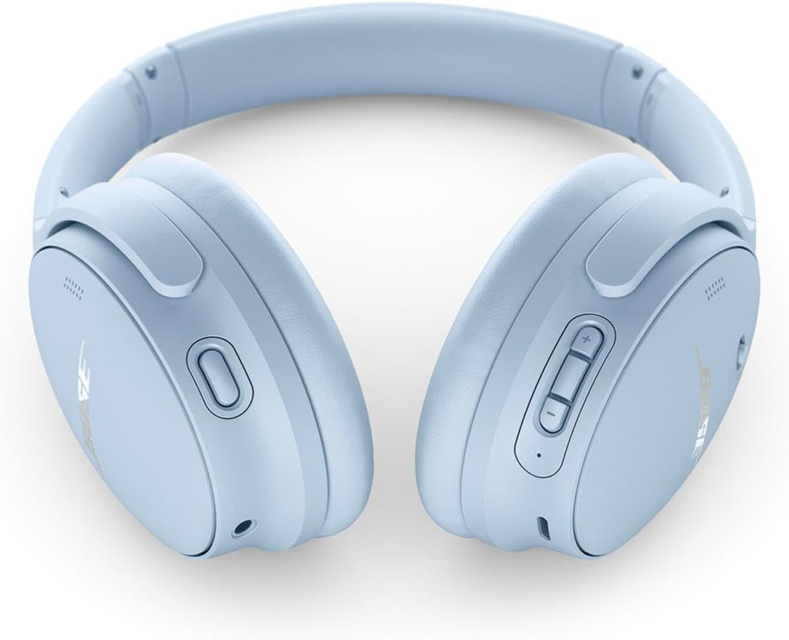 Quietcomfort Wireless Noise Cancelling Headphones, Bluetooth over Ear Headphones Bundle with Green Extreme Wireless Portable Charger, Cypress Green (Moonstone Blue)