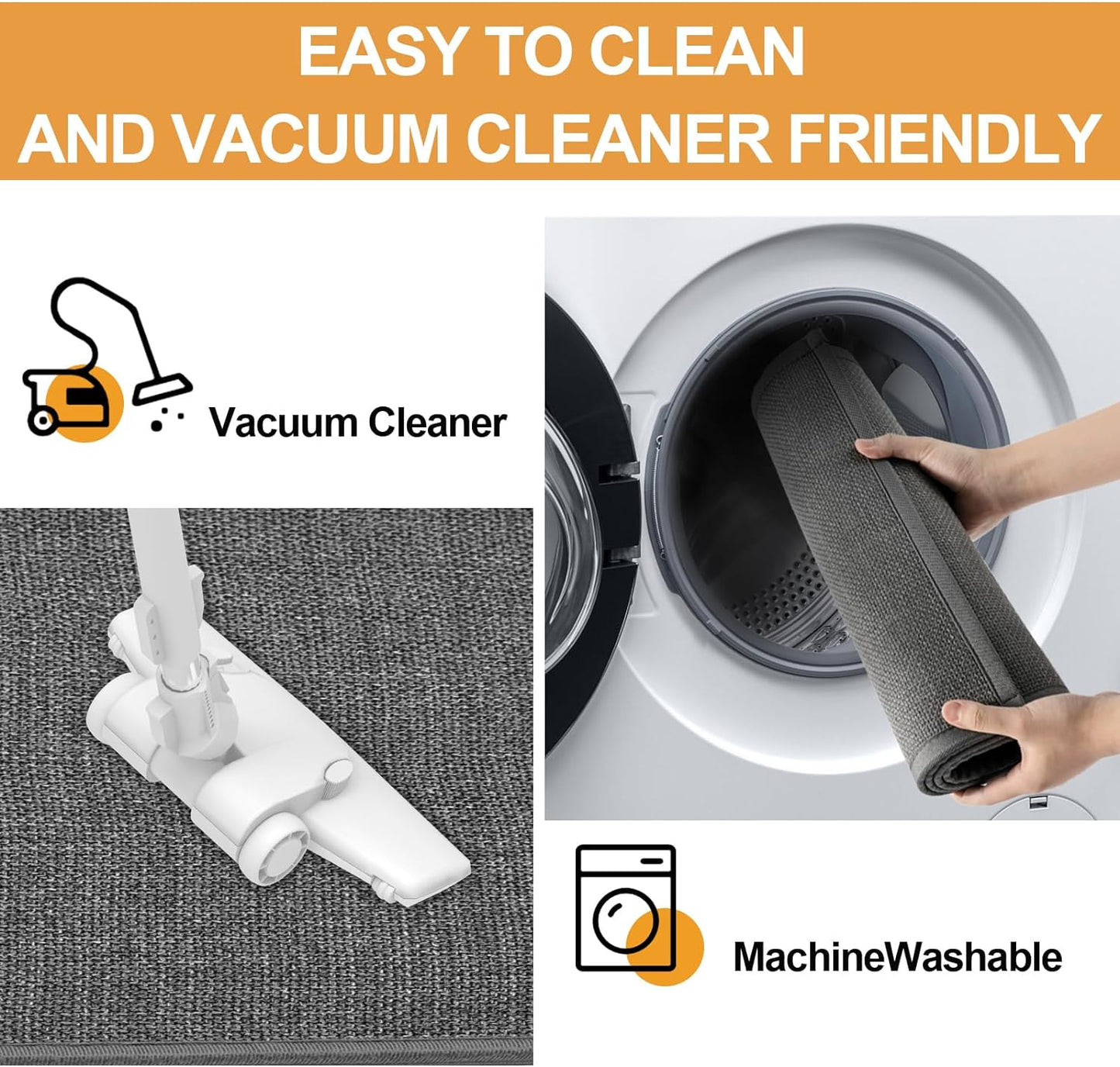 Stair Treads Carpet for Wooden Steps, Non Slip Landing Mat Rug Whit Rubber Backing, Polyester Soft Stairs Resistant Indoor Skid Runner Safety Rugs for Family, Absorbent Washable 31" X 31" Gray