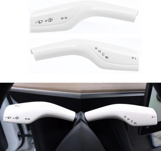 Steering Lever Cover for Tesla Model 3 Model Y, Gear Shift Cover Accessories Gear Lever Decorative Cover for Model 3/Y (White)