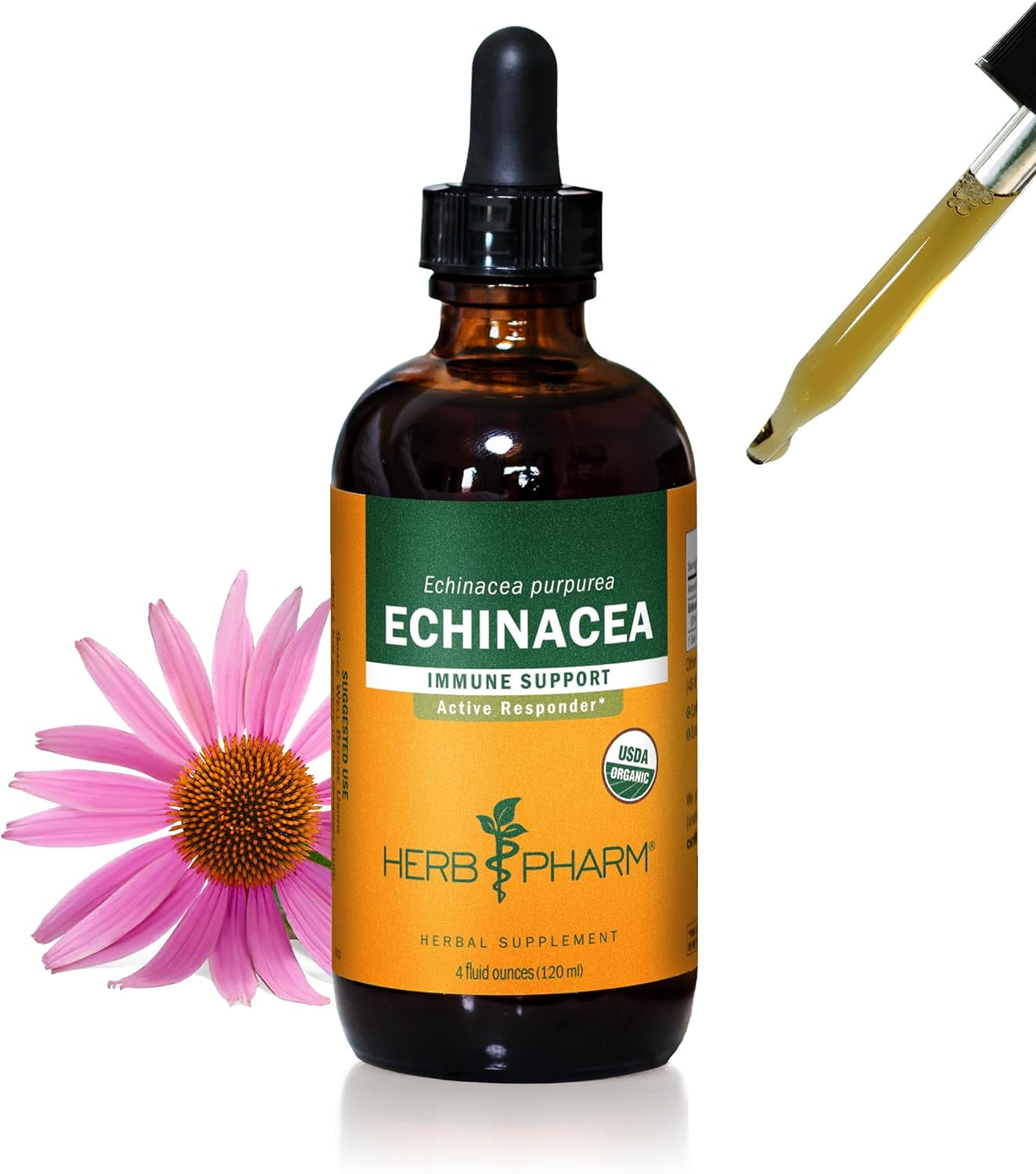 Organic Echinacea Root Extract, Alcohol-Free: Immune System Support for All Seasons, Fast-Acting Echinacea Plant Supplement, Non-Gmo, Vegan & Gluten-Free, 1 Oz TLBH