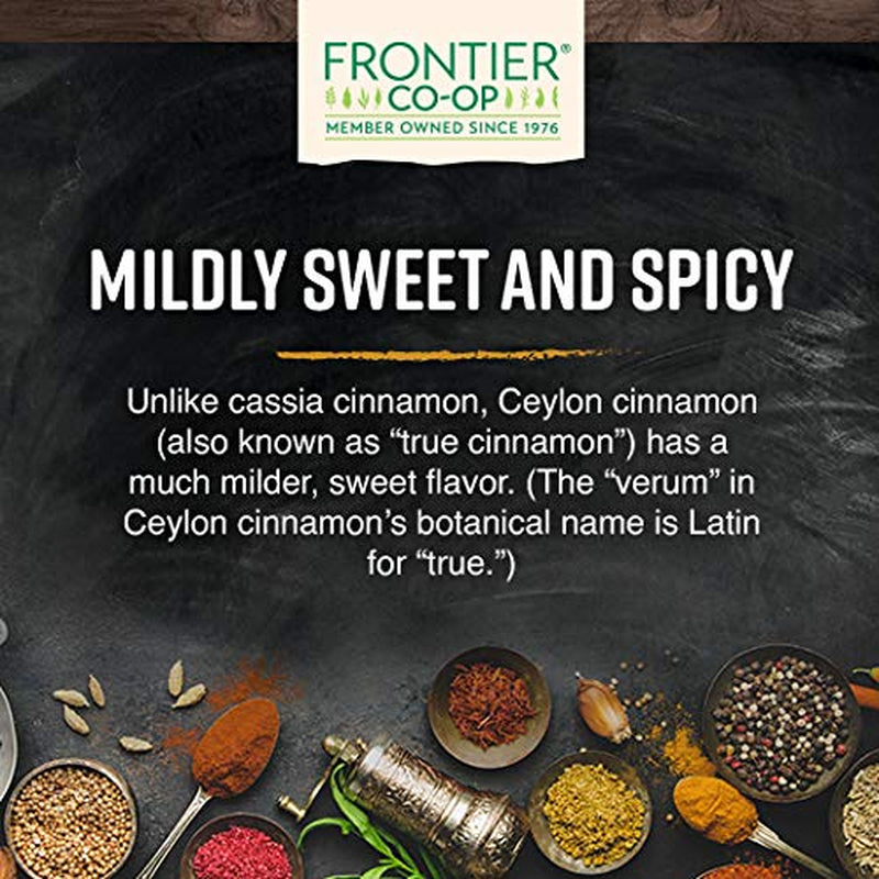 Cinnamon Powder, Ceylon, Certified Organic, Kosher, Non-Irradiated, Bulk Bag, Sustainably Grown, Cinnamomum Verum J. Presl, Original Version, ,Mildly Sweet and Spicy, 16 Oz TLBH