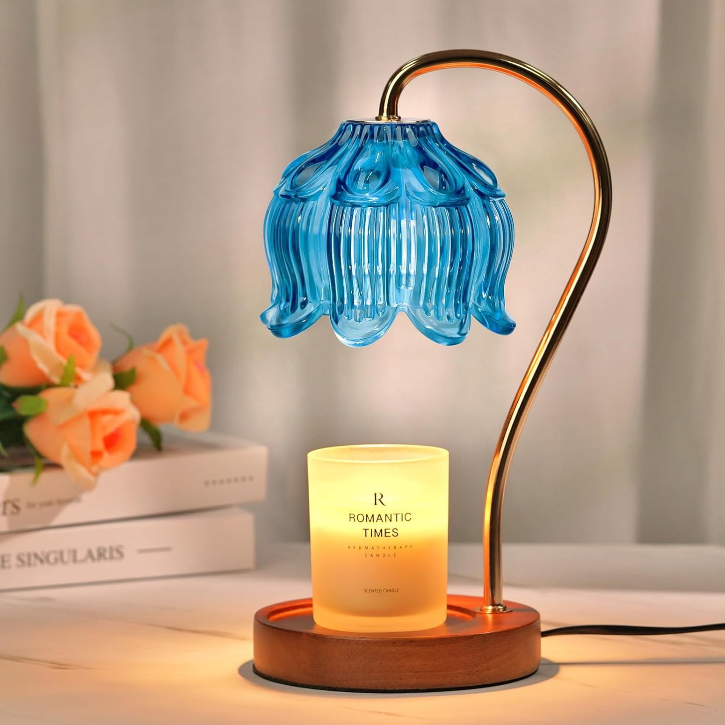 Dimmable Candle Warmer Lamp with Timer, Glass Candle Lamp Warmer for Jar Candle, Xmas Gifts for Mom Unique, 2024 Womens Gifts for Christmas, Home Decor for Bedroom Living Room Decor Aesthetic, Amber