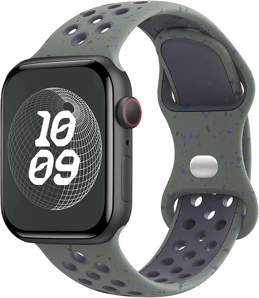 Sport Breathable Bands Compatible for Apple Watch Band 38Mm 40Mm 41Mm 42Mm 44Mm 45Mm 46Mm 49Mm Women Men,Soft Silicone Waterproof Strap for Iwatch Ultra 2/Ultra SE Series 10 9 8 7 6 5 4 3 2 1