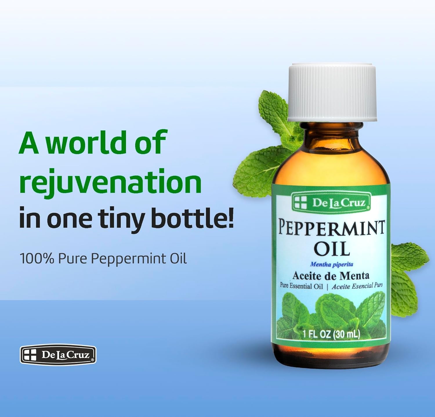 Peppermint Essential Oil - 100% Peppermint Oil for Aromatherapy - Steam Distilled - 1 Fl OZ TLBH